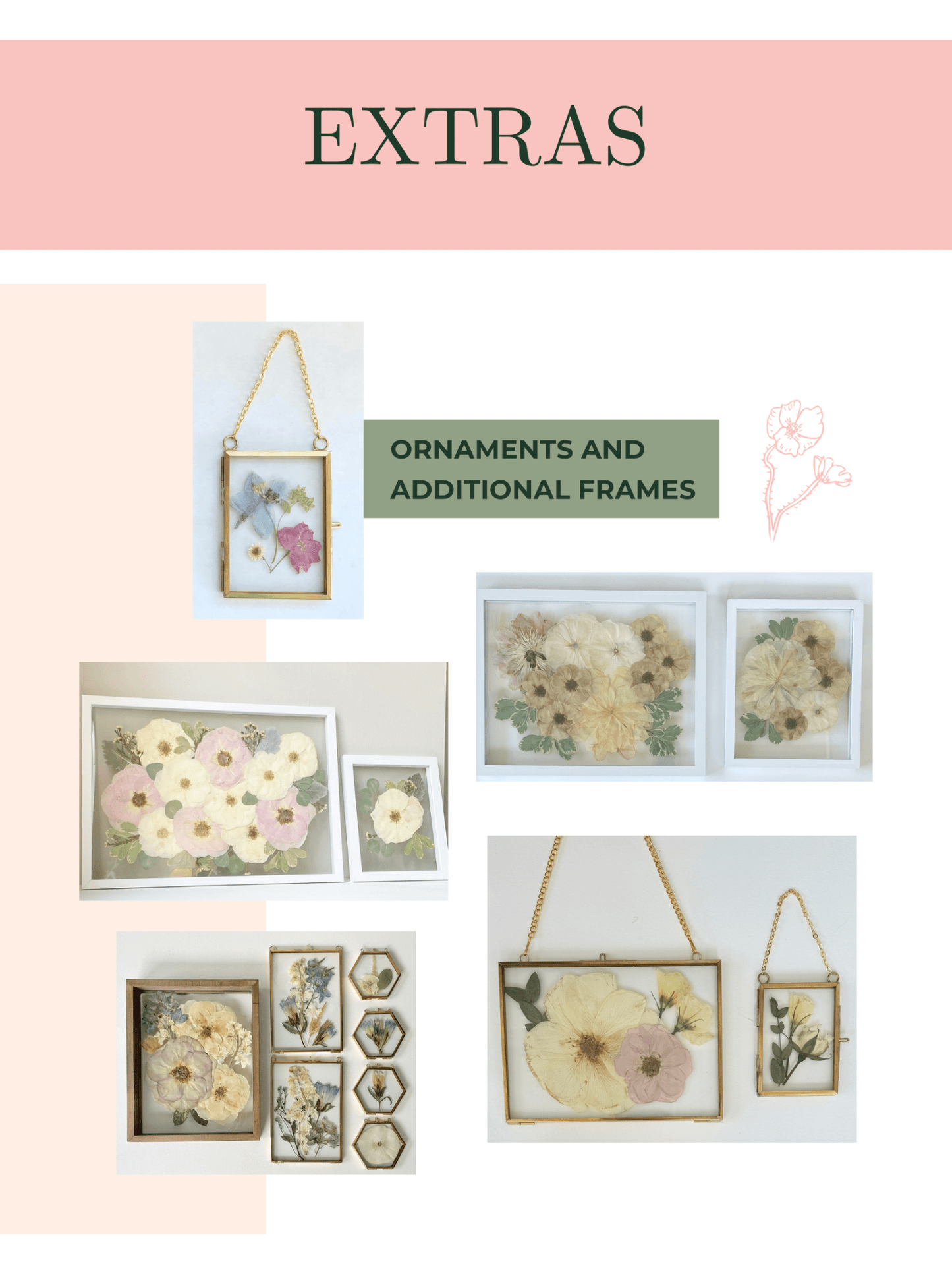 pressed bouquet floral frame