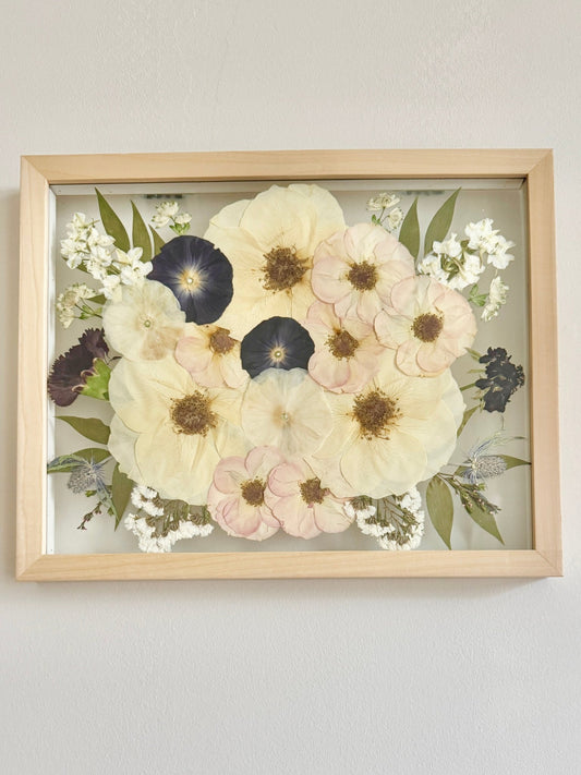 pressed bouquet floral frame
