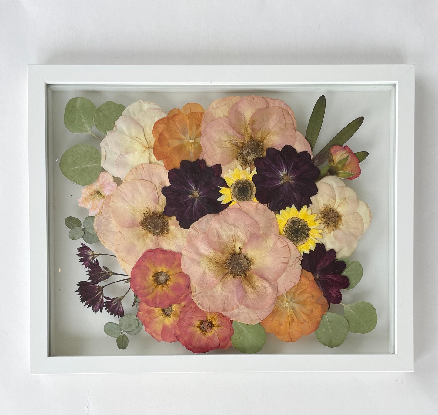 pressed bouquet floral frame