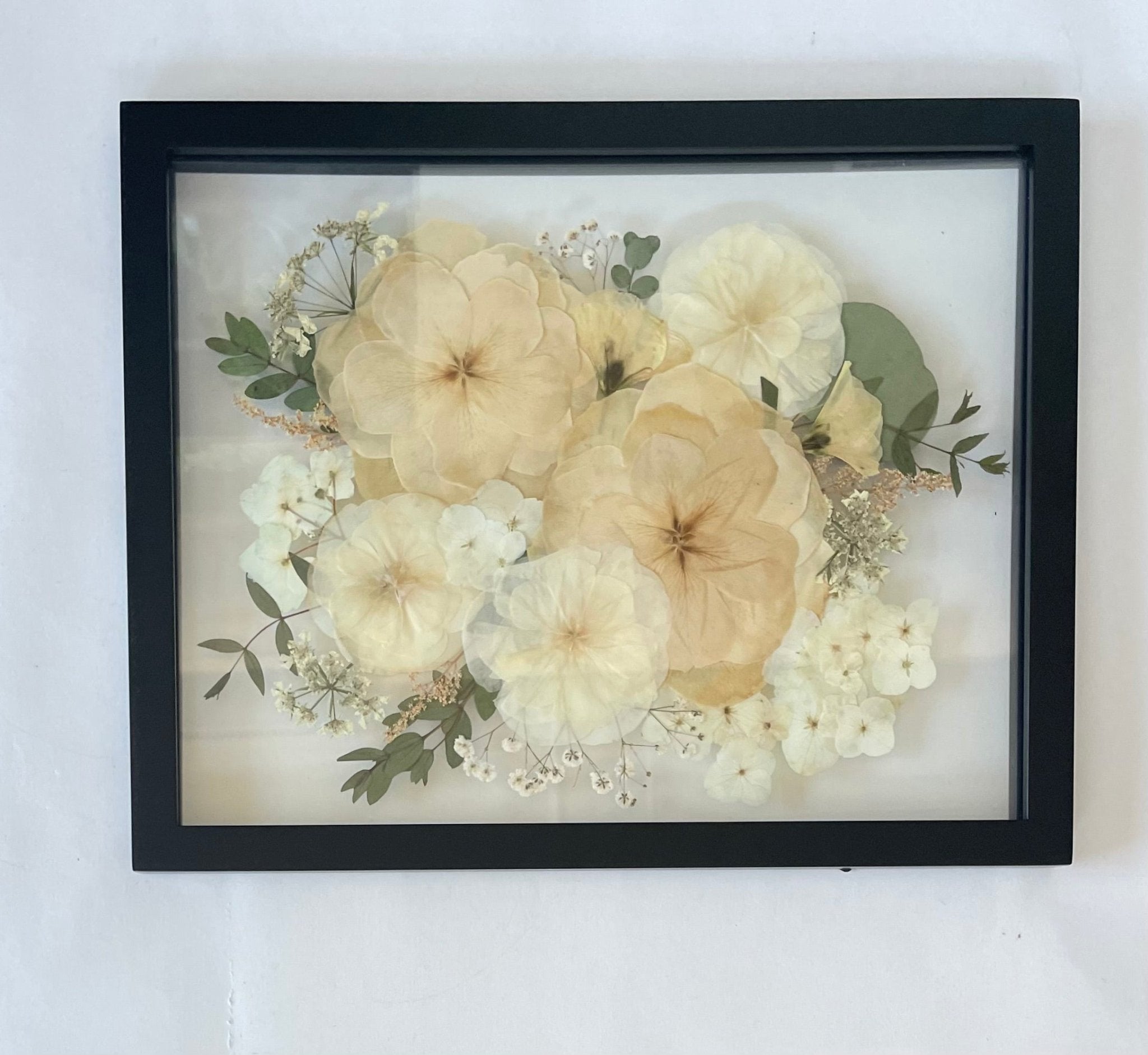 11x14 Custom Pressed and Framed Bridal Bouquet