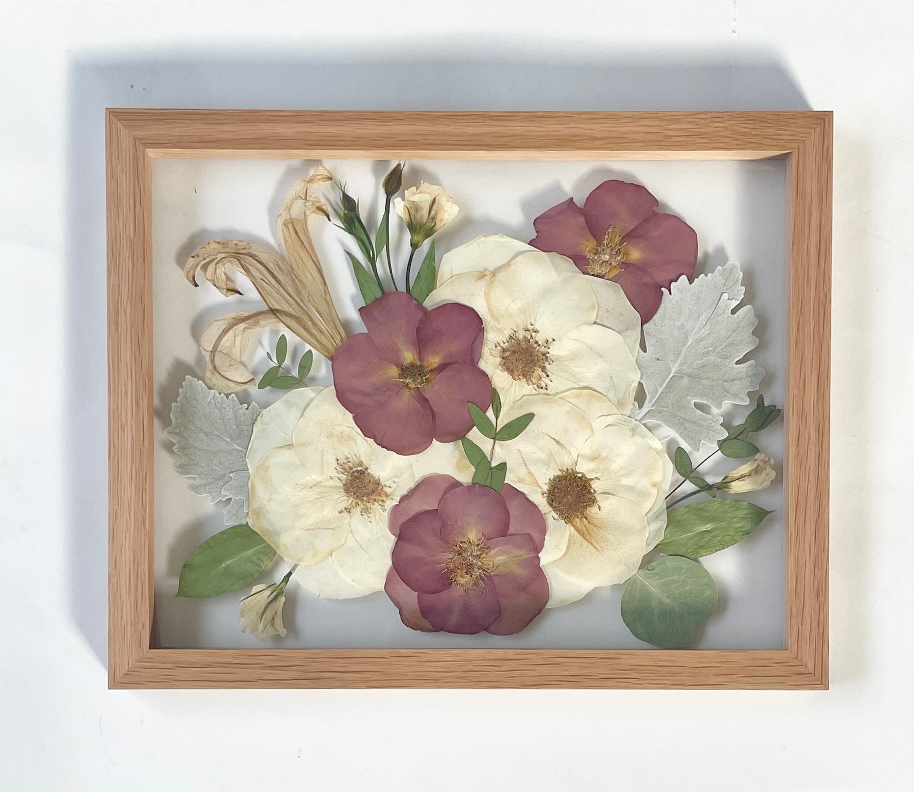 11x14 Custom Pressed and Framed Bridal Bouquet